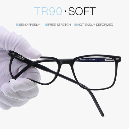 2024 Trending TR90 Blue Light Blocking Glasses – Matte Black Gaming Eyewear for Men & Women, Transparent Fashion Frame