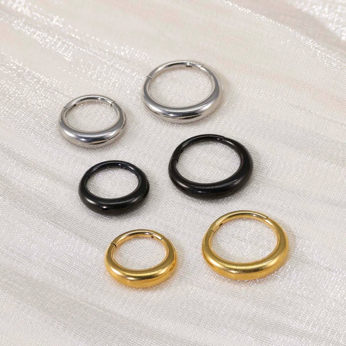 316L Stainless Steel Hoop Nose Ring – Water Drop Hinge Clicker Septum & Cartilage Earring for Women & Men Piercings