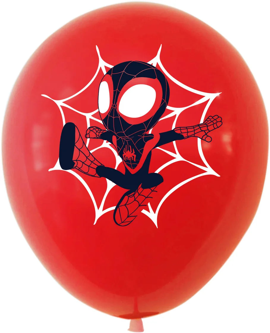 Disney 12" Spiderman Latex Balloons – Across the Spider-Verse Party Supplies for Kids Birthday Decorations