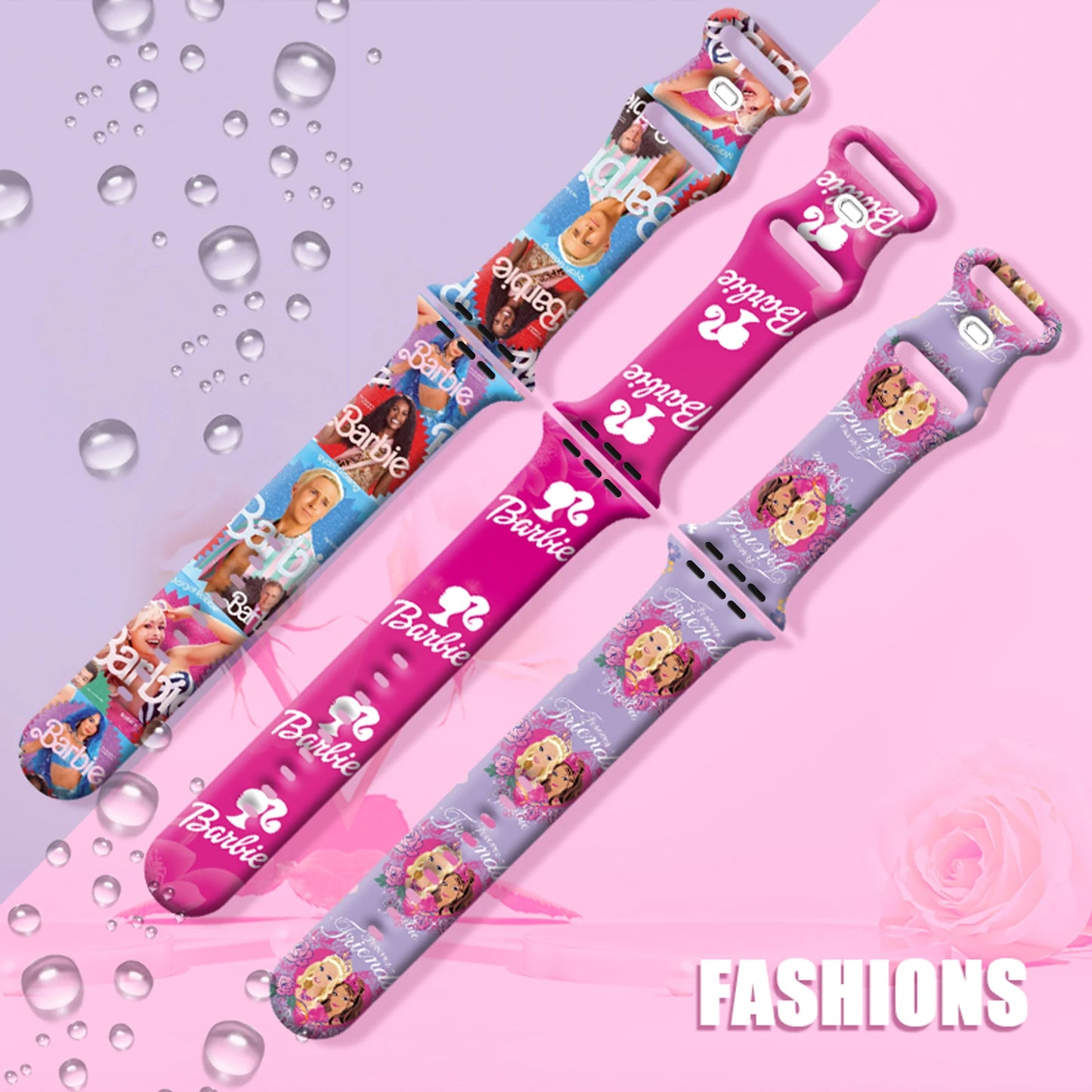 Doll Printed Silicone Strap for Apple Watch 9/8/7/SE/6 - Replaceable 45mm 44mm 42mm 41mm Band for iWatch Sport