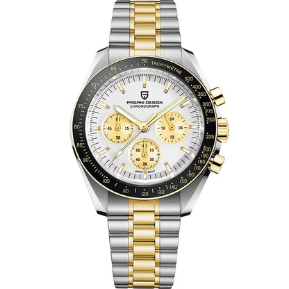 PAGANI DESIGN 2026 Men’s Luxury Quartz Chronograph Watch – AR Sapphire Crystal, Auto Date Speed Wristwatch