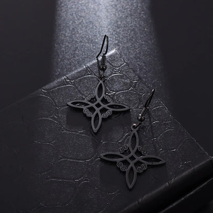 Witch Knot Cuff Bracelet - Stainless Steel Pagan Magic Knot Good Luck Amulet Celtic Knot Jewelry