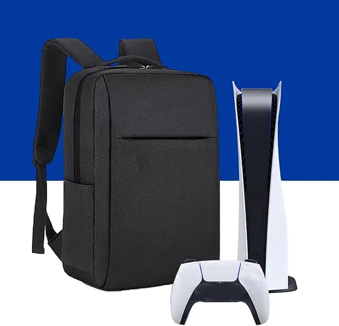 PS5 Gaming Travel Backpack – Protective Carrying Storage Case Bag for PlayStation 5 Console & Game Discs, Black Edition