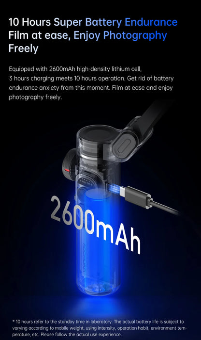 AOCHUAN 3-Axis Handheld Gimbal — Smartphone Stabilizer with Fill Light for iPhone & Android
