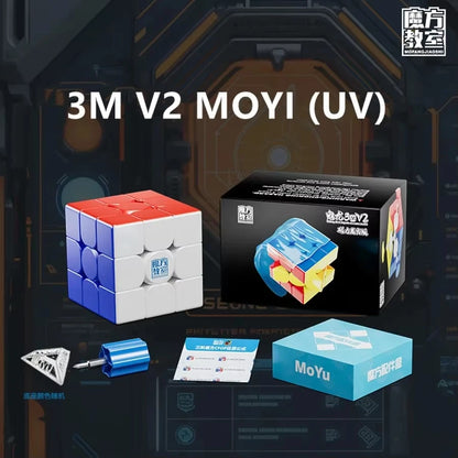 MoYu MeiLong 3M V2 Magnetic Speed Cube - 3x3x3 Professional Magic Puzzle Cube for Kids and Adults