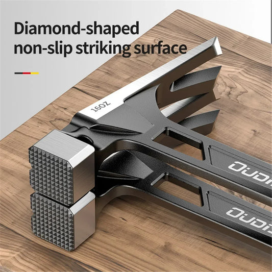 Magnetic Claw Hammer - Non-Slip Shockproof Steel Hand Tool for Woodworking and Nail Removal