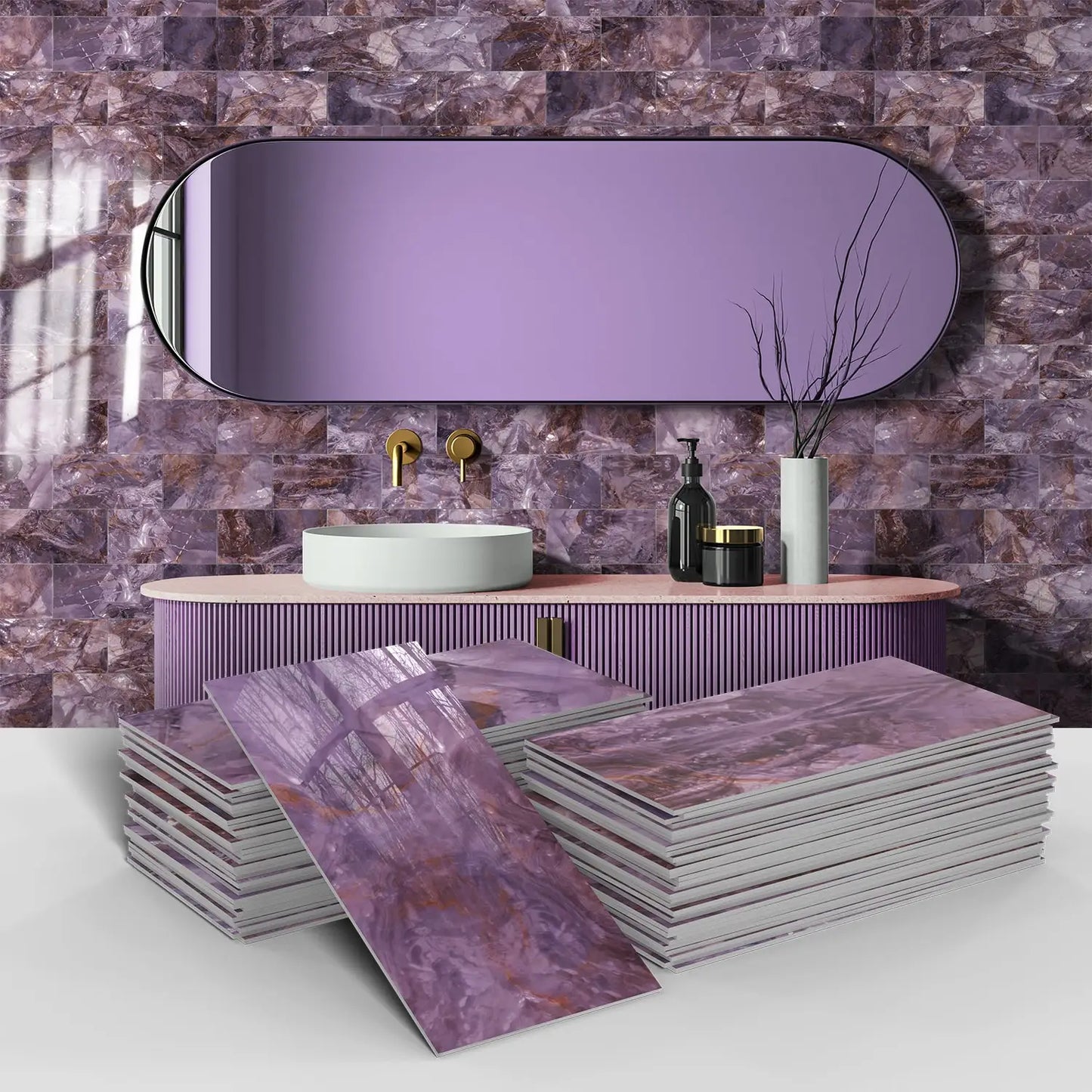 16PCS Marble Pattern Wall Stickers - Waterproof Oil-Proof PET Foam Kitchen Backsplash & Decorative Wallpaper Panels