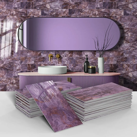 16PCS Marble Pattern Wall Stickers - Waterproof Oil-Proof PET Foam Kitchen Backsplash & Decorative Wallpaper Panels