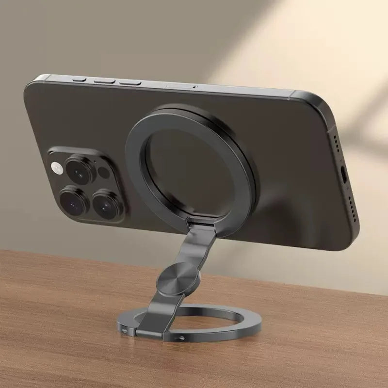 Foldable MagSafe iPhone Holder - 360° Rotating Magnetic Stand & Finger Grip for iPhone 17/16/15/14/13