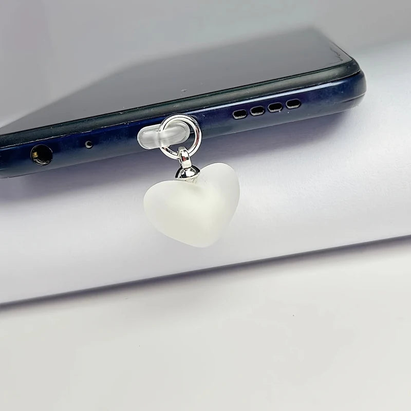 Heart-Shaped Phone Dust Plug Pendant - Universal iPhone/Type-C Accessory for Protection & Style