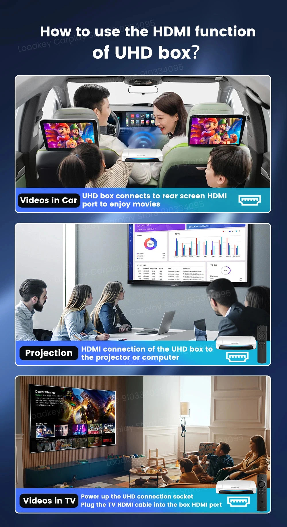8+128GB Carlinkit TV Box — Android 13 Wireless CarPlay & Android Auto Adapter, 8-Core Qualcomm, HDMI