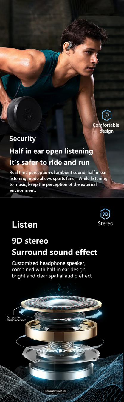 Bosebye A520 Bluetooth 5.3 TWS Earphones - HiFi Stereo, Waterproof Wireless Sports Earbuds with Mic and Touch Control