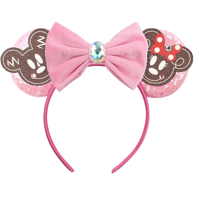 Disney Cartoon Mouse Ears Headband - Sequin Bow Hair Accessory for Girls, Birthday Parties & Cosplay