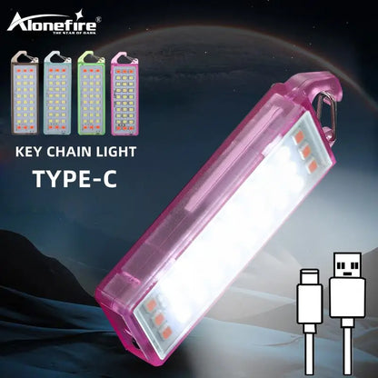30LED Mini Keychain Flashlight - USB Rechargeable Portable Safety Light for Backpack, Camping, Hiking & Emergency Use