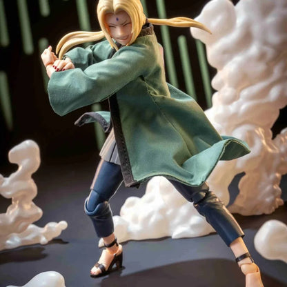 Naruto Anime Figure Accessories - 1/12 Scale Mini Robe, Skirt and Bamboo Hat for SHF Action Figures