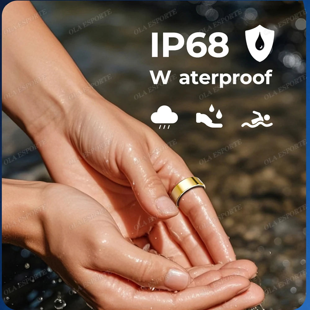 Smart Ring 2025 – Bluetooth Blood Pressure, Heart Rate & Oxygen Monitor, Multi-Sport Waterproof 5ATM for Men & Women