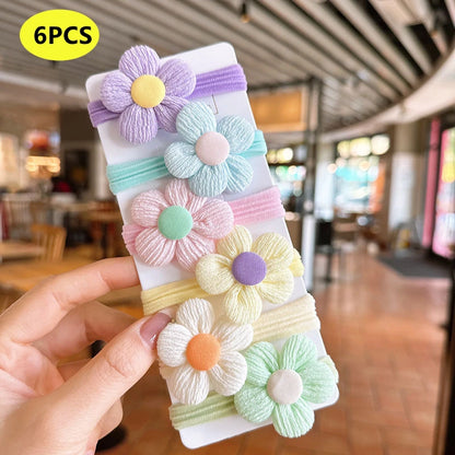 20PCS/10PCS Elastic Hair Bands with Flower Style – Girls’ Hair Accessories for Birthday Party Headwear