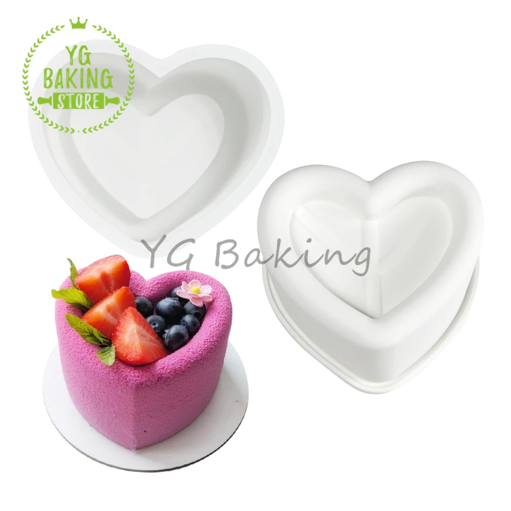 Dorica Silicone Dessert Mold — Single Bento Round, Heart, Square & Star Pudding, Mousse & Chocolate Baking Pan for DIY Cakes and Pastries
