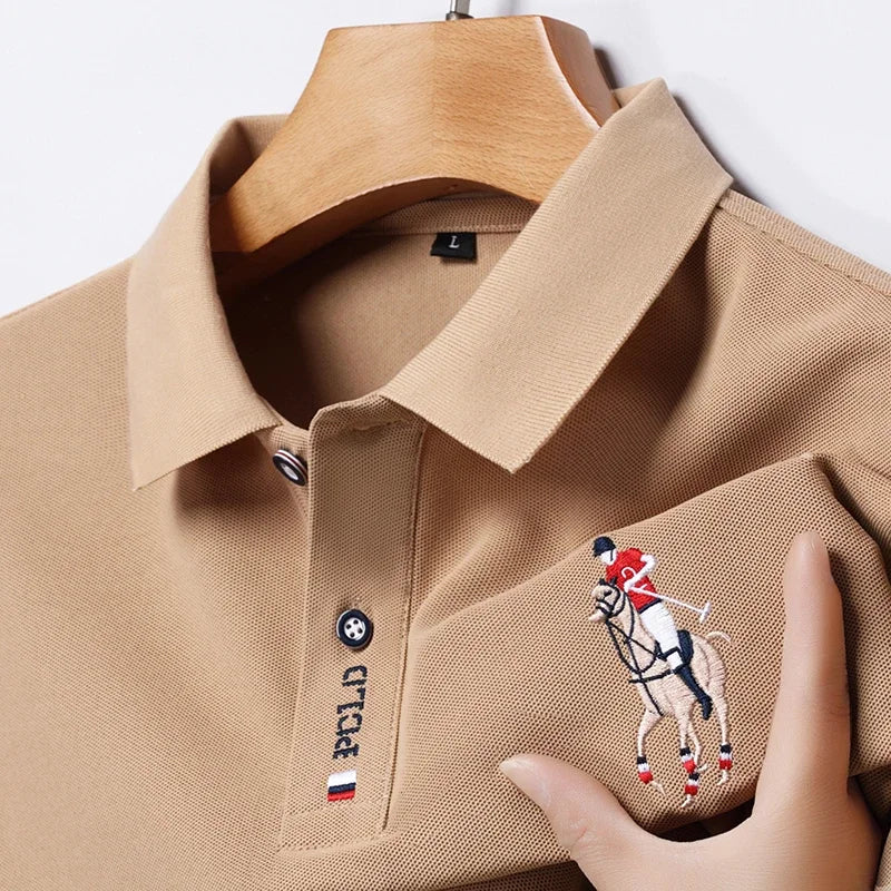 Men's Embroidered Short Sleeve Polo Shirt - Casual Summer Comfort Fashion Polo