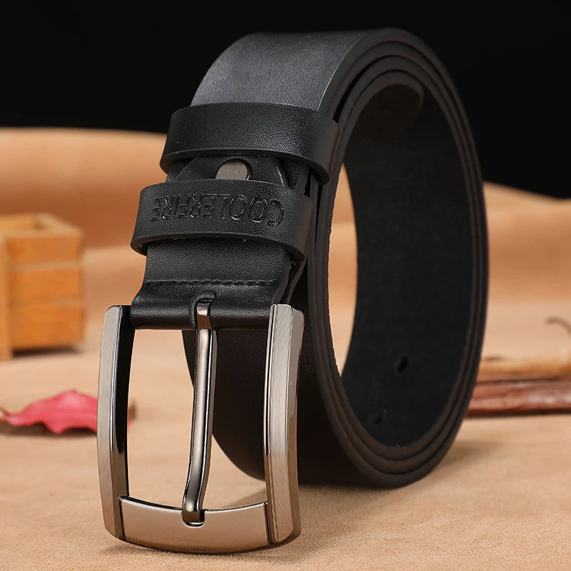 Men's High-Quality Genuine Leather Belt – Luxury Designer Cowskin Fashion Strap for Jeans & Cowboy Style