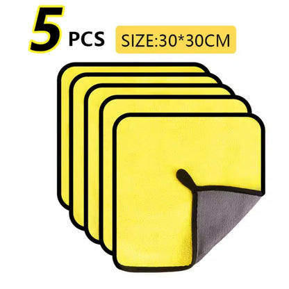 Car Nano Microfiber Cleaning Cloth Set (3–30pcs) – Ultra Soft Coral Fleece Towels for Car Wash, Detailing & Home Cleaning Use