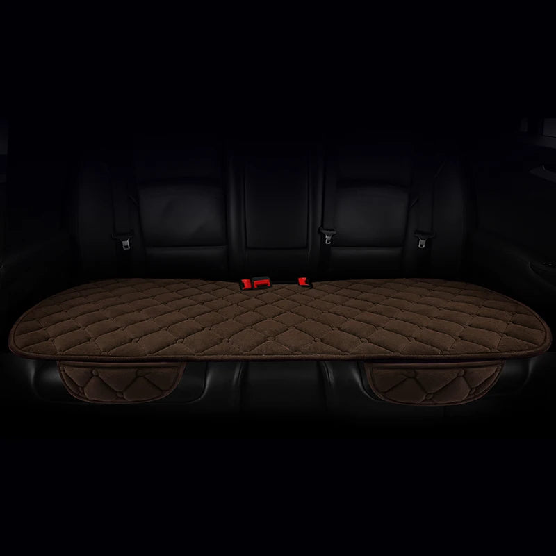 Thick Plush Car Seat Cushion Set - Warm Anti-Slip Three-Piece Winter Seat Covers