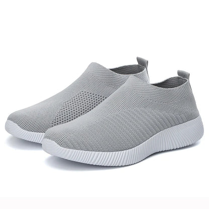 Women’s Slip-On Sock Sneakers – Breathable Flat Casual Vulcanized Sports Shoes Zapatillas
