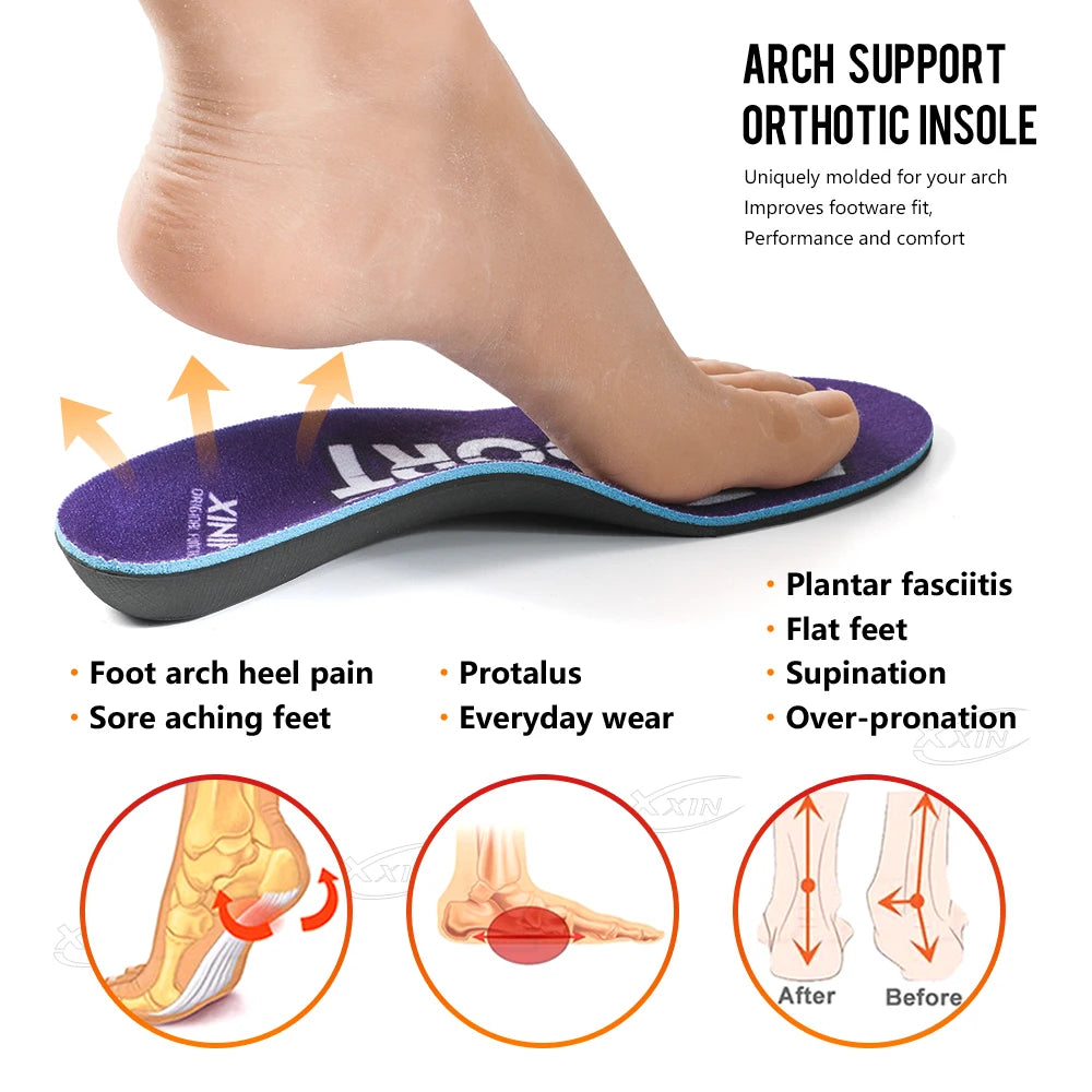 Arch Support Insoles - Orthopedic Shoe Inserts for Men and Women, Sizes 35-46
