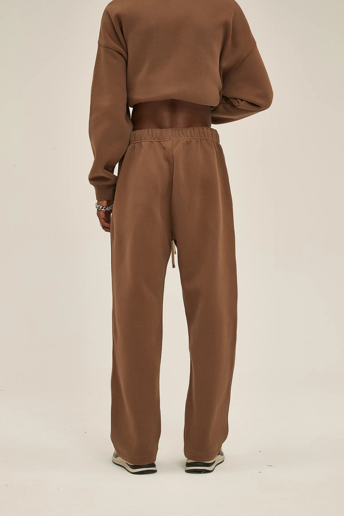 Straight-Lined Solid Color Cashmere Sweatpants – Soft Cozy Lounge Pants