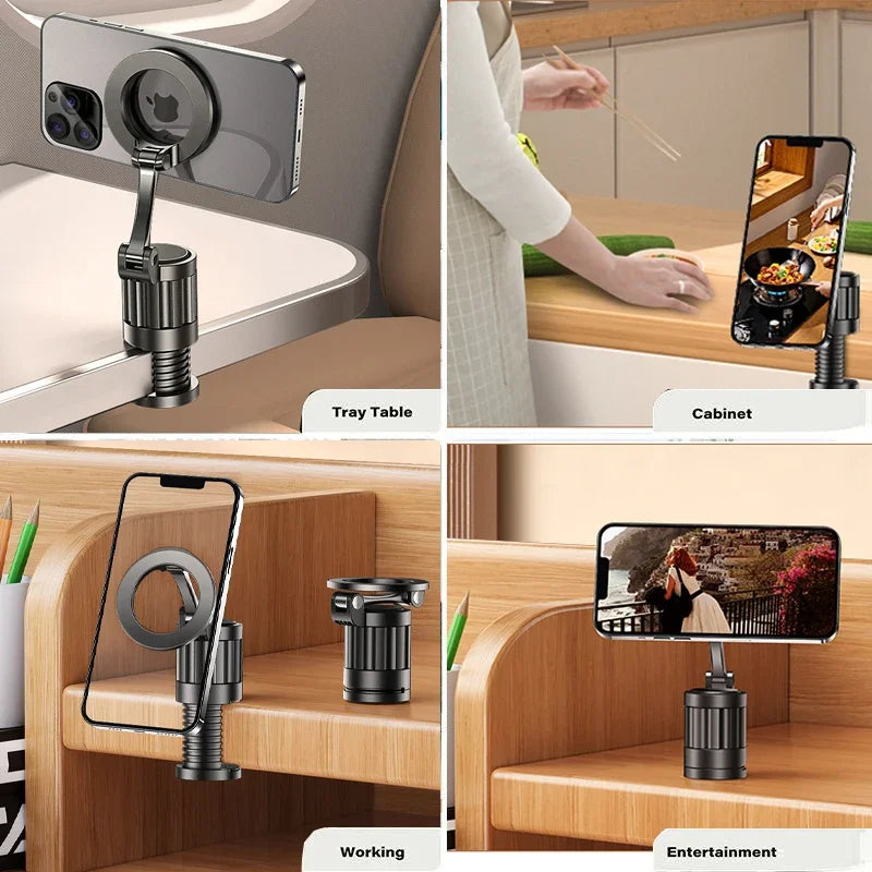 Adjustable 360° Magnetic Phone Holder – Multi-Function Car Headrest Mount for Magsafe & Universal iPhone