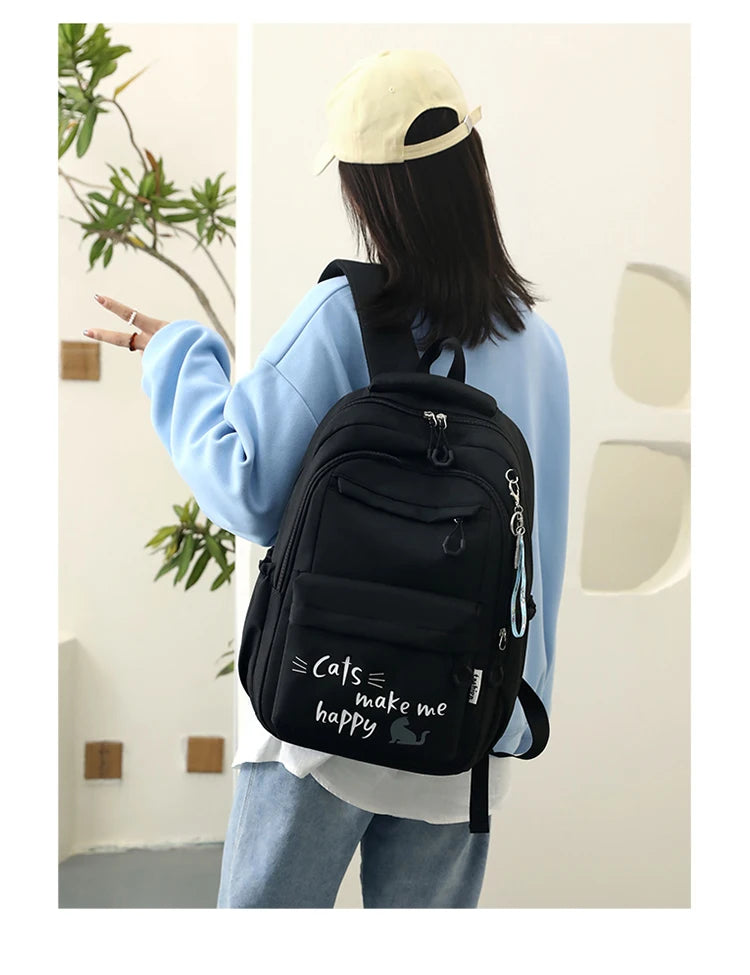 Teen Girls School Backpack | Pink Waterproof Bag for Primary & Middle School Students