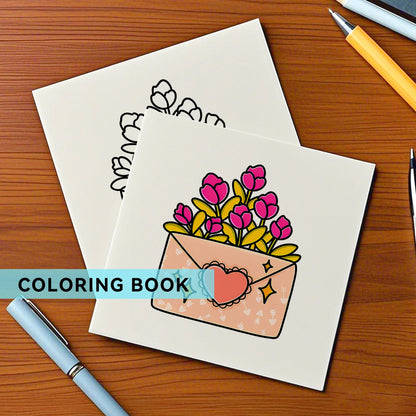 Cozy Love Hearts Coloring Book - Relaxing Adult Doodle & Graffiti Art Activity Book for Stress Relief and Creativity