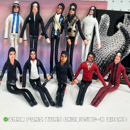 Michael Jackson Plush Figure - 2026 Cosplay Prop Doll with Movable Joints for Room Decor & Gifts