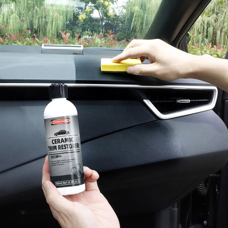 Hydroshine Ceramic Trim Restorer Gel — Plastic, Vinyl & Rubber Dressing for Interior Detailing, Leather Care & Car Protection