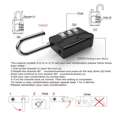 New Concept 4-Digit Combination Lock – Anti-Theft Zinc Alloy Padlock for Travel Luggage & Suitcases