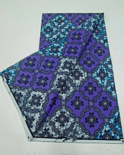 African Wax Print Fabric 6 Yards - Ghana Kente Design Ankara Kitenge Pagne
