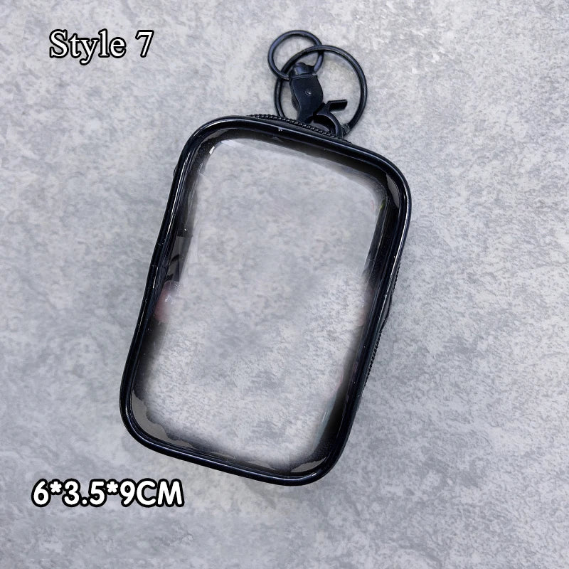 Transparent Jewelry Organizer Box – Plastic Storage Pouch with Keychain, Dustproof Case, Cute Doll Bag for Accessories