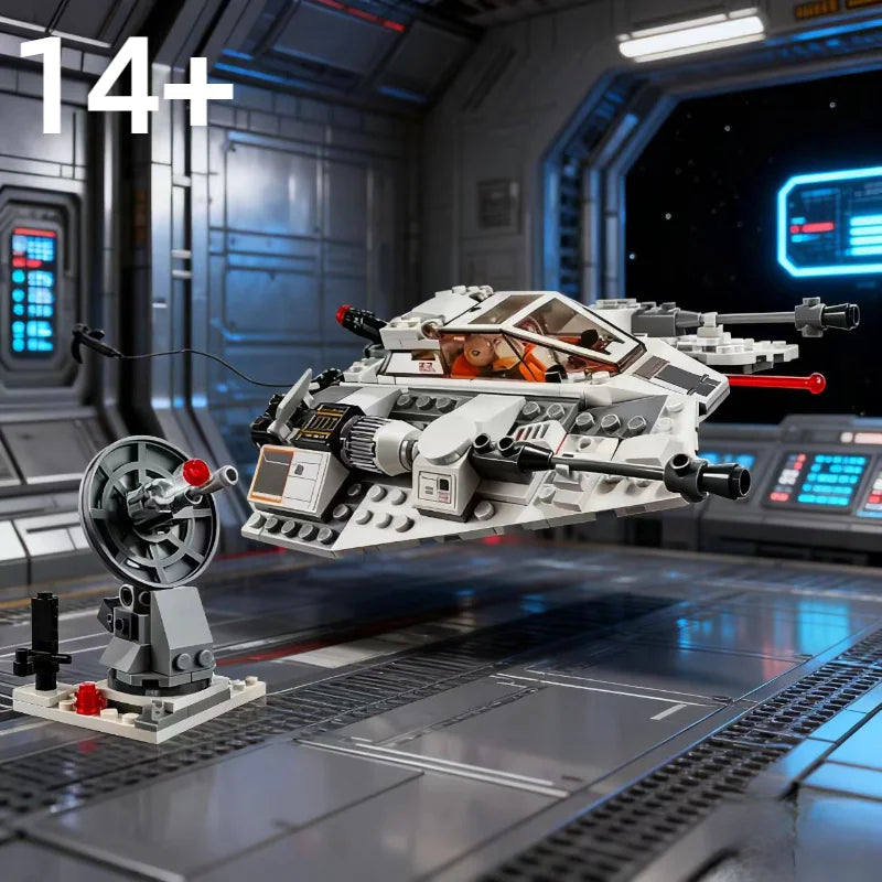 MOC 75259 Snowspeeders Building Blocks — 333PCS Starfighter Snowfield Aircraft Model Toy, Perfect Birthday & Christmas Gift