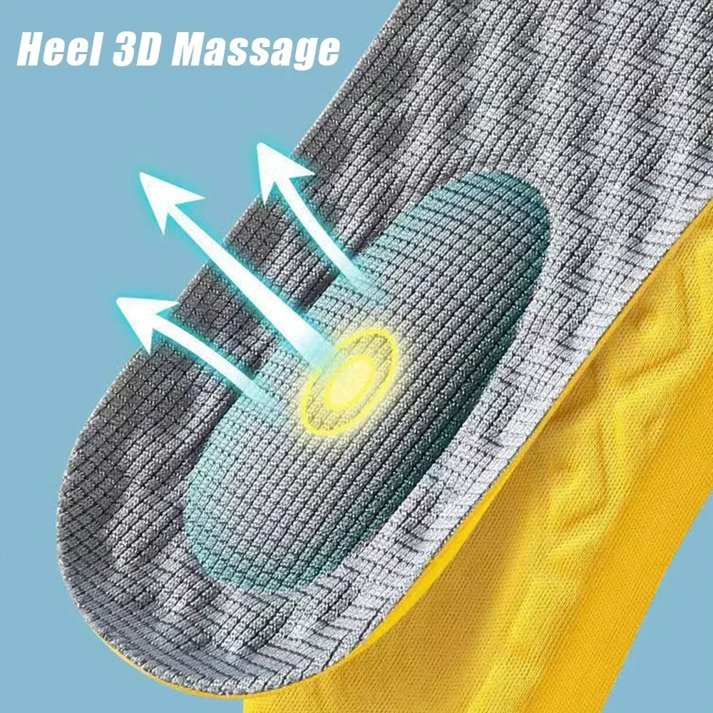 4PCS Soft Latex Memory Foam Insoles – Breathable Orthopedic Shoe Inserts for Men & Women Sports Running Foot Support Cushion Pads
