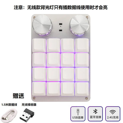 COIDEA Mini Wired RGB Keypad with Knob – Portable Macro Programming Keyboard for PS/Design Custom Controls, Gaming & Creative Work Gift Device