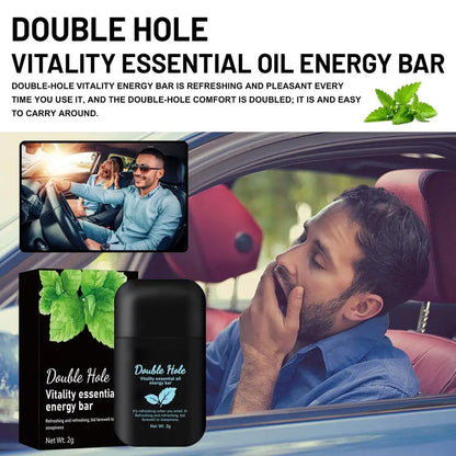 Anti-Snoring Nasal Inhaler — Two-Nostril Aromatherapy Stick with Energy Oil for Sleepiness Relief