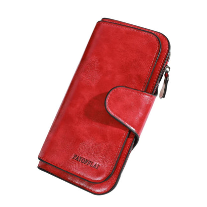 Men’s PU Leather Long Zipper Wallet – Business Card Holder & High-Quality Men’s Handbag Wallet