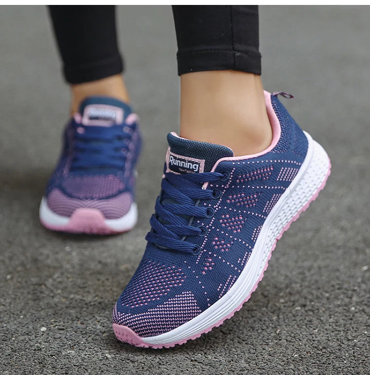 Women's Lightweight Lace-Up Flats – Fashionable Round Toe Nurse Sneakers, Comfortable Walking Shoes, Plus Size Available