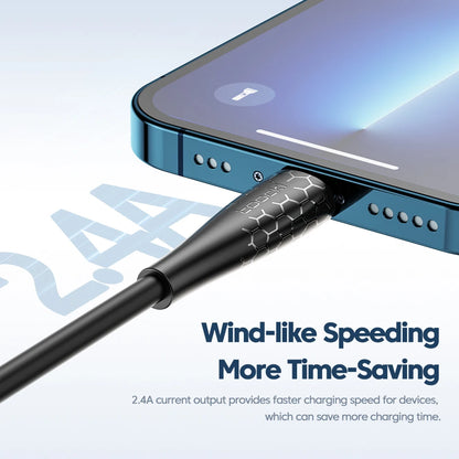 Toocki 2.4A Lightning Cable – Fast Charging USB Cord for iPhone 14/13/12/11 Pro Max, iPad, 8/7 Plus