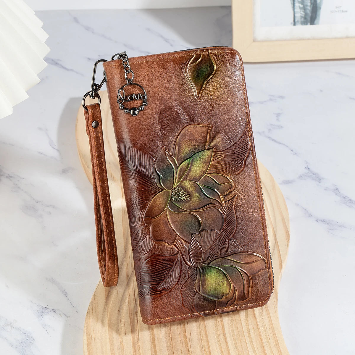 Retro Long Embossed Zipper Wallet — Multi-Card Clutch & Phone Bag with Coin Pocket