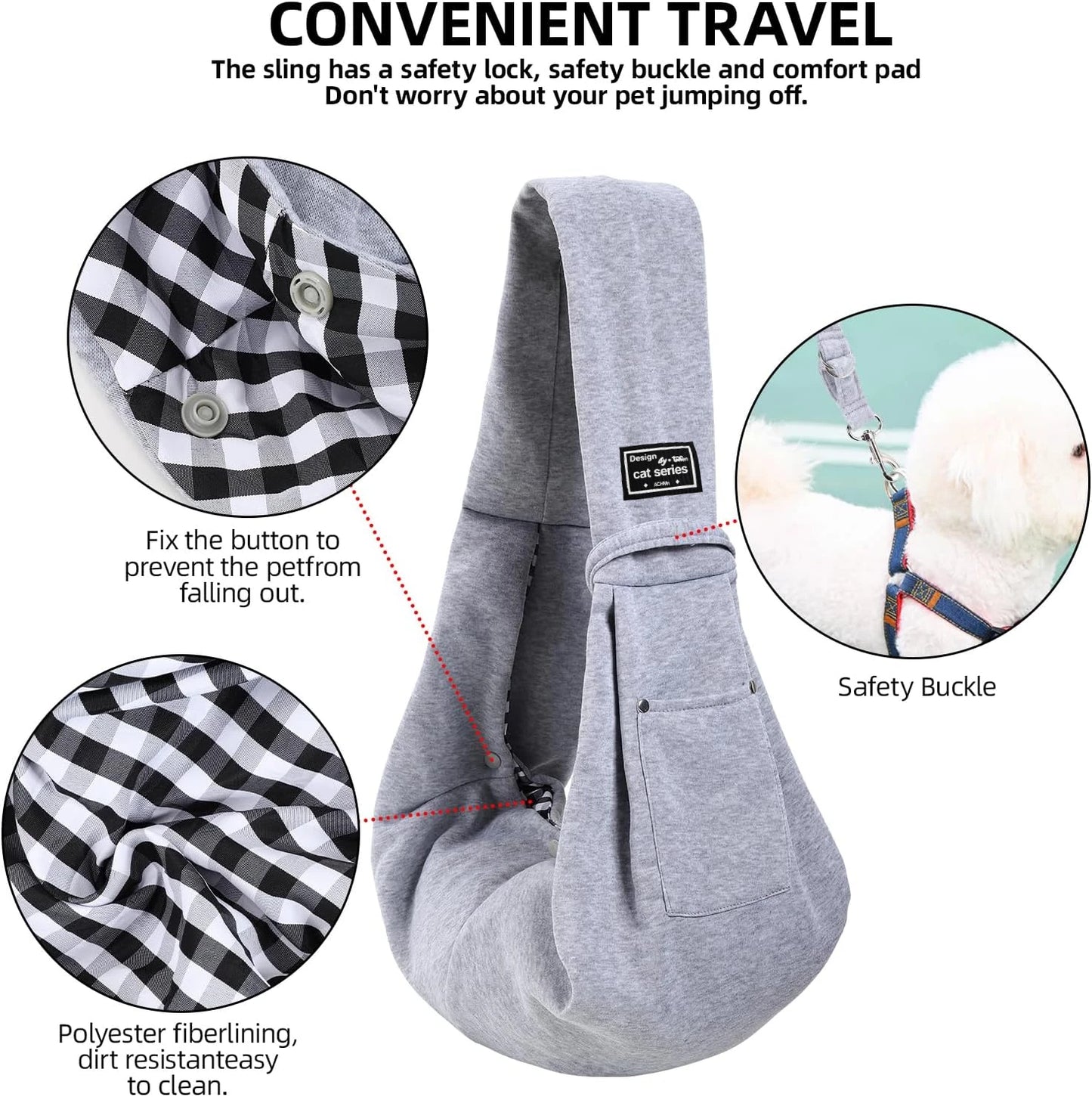 Cotton Comfortable Dog Bag – Pet Crossbody Shoulder Sling for Outdoor Travel, Portable Cat & Puppy Carrying Supplies