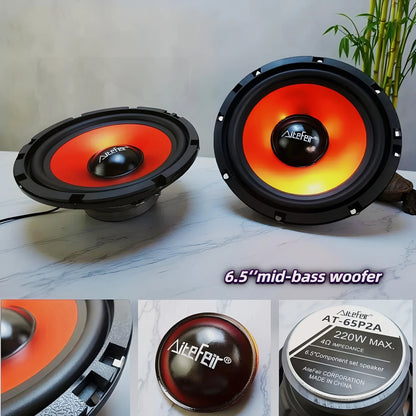 Universal 6.5-Inch Car Coaxial Speakers 440W - 2-Way Audio Upgrade Kit with Passive Crossover