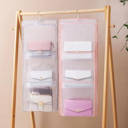 Hanging Handbag Organizer: Transparent Wardrobe Closet Storage Bag for Handbags, Shoes, and Accessories