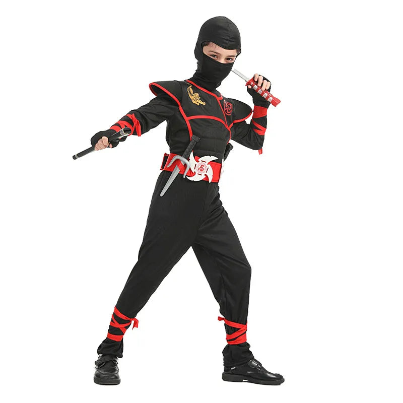 Boys Ninja Deluxe Costume for Kids – Kung Fu Outfit with Weapon Accessories & Bayonet, Halloween Ideas & Gifts