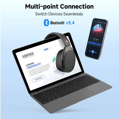 Edifier W830NB Wireless Bluetooth 5.4 Headphones | Active Noise Cancelling Hi-Res Over-Ear Headset, LDAC, Foldable, 94H Playtime